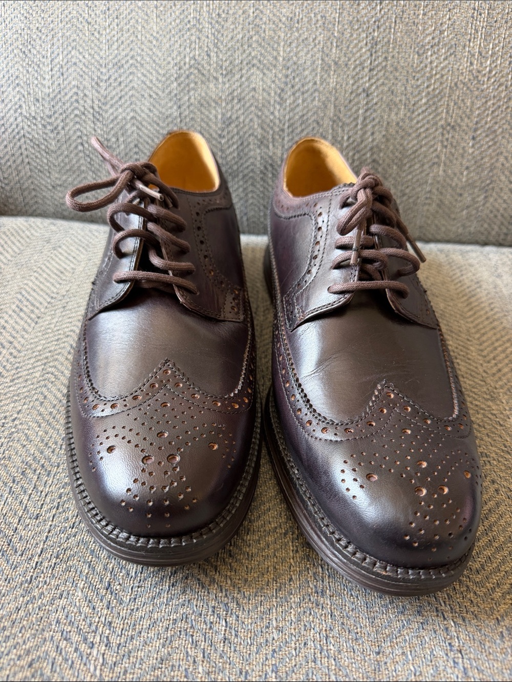 Cole Haan Lunarlon Men’s Purple/Brown Leather Wingtip Derby Dress Shoes Sz: 11M